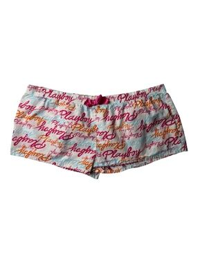 Playboy Multicolor Text Pajama Shorts